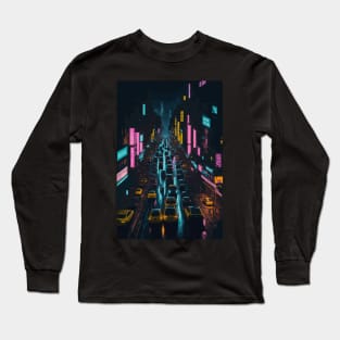 Night City Illustration Long Sleeve T-Shirt